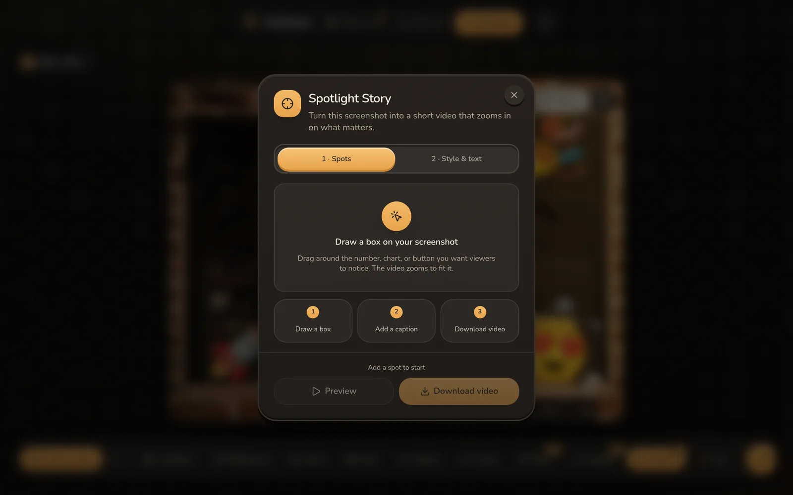 Spotlight Story in the ShotGenio editor